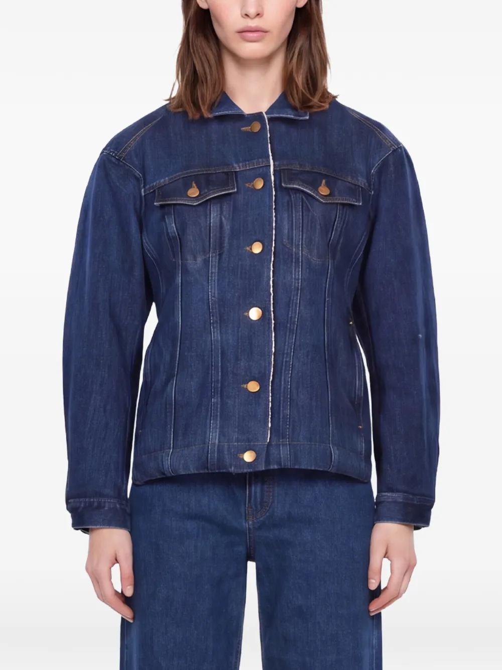 Jil Sander Button-up denim jack Blauw