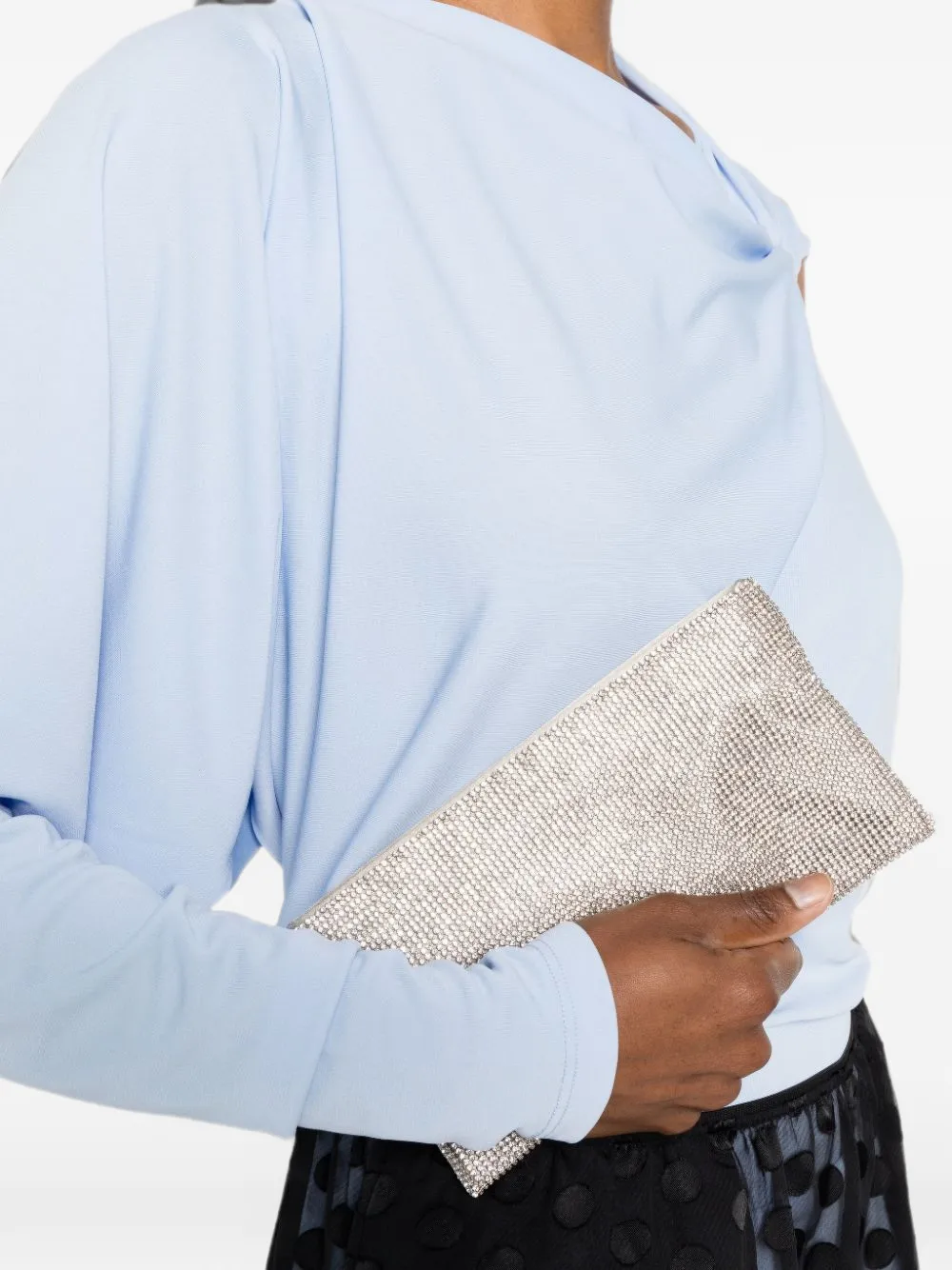 Benedetta Bruzziches La Petite clutch verfraaid met kristallen Zilver