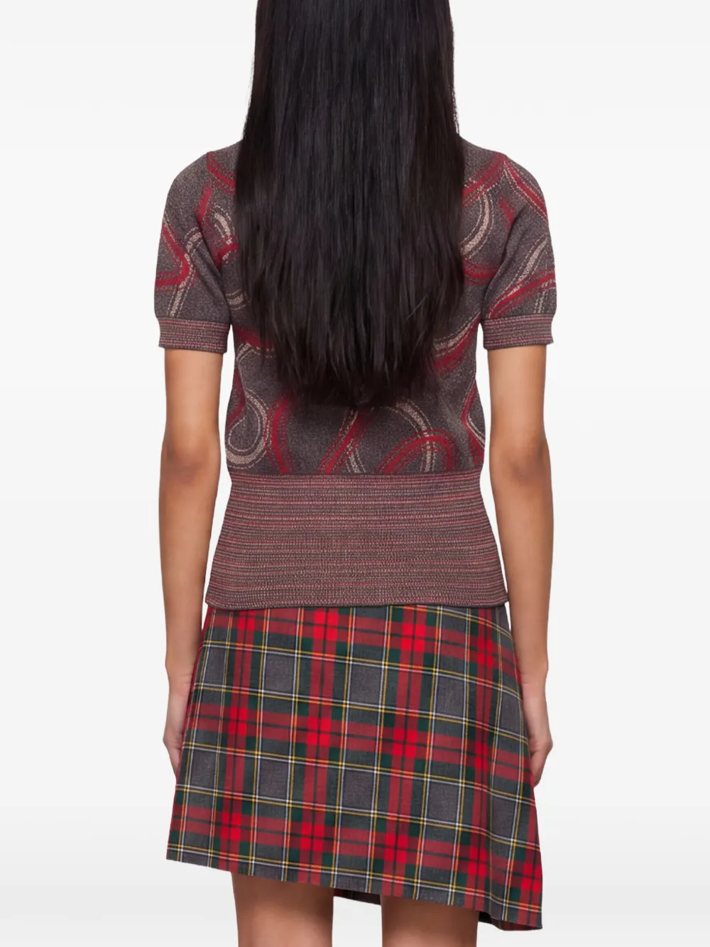 Vivienne Westwood Gebreid poloshirt met doodskopprint Grijs