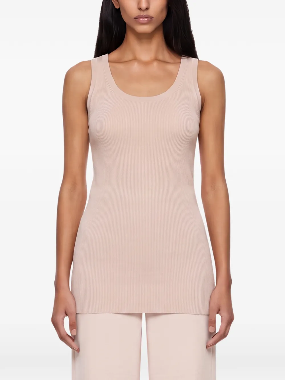 Max Mara Ribgebreide tanktop Roze