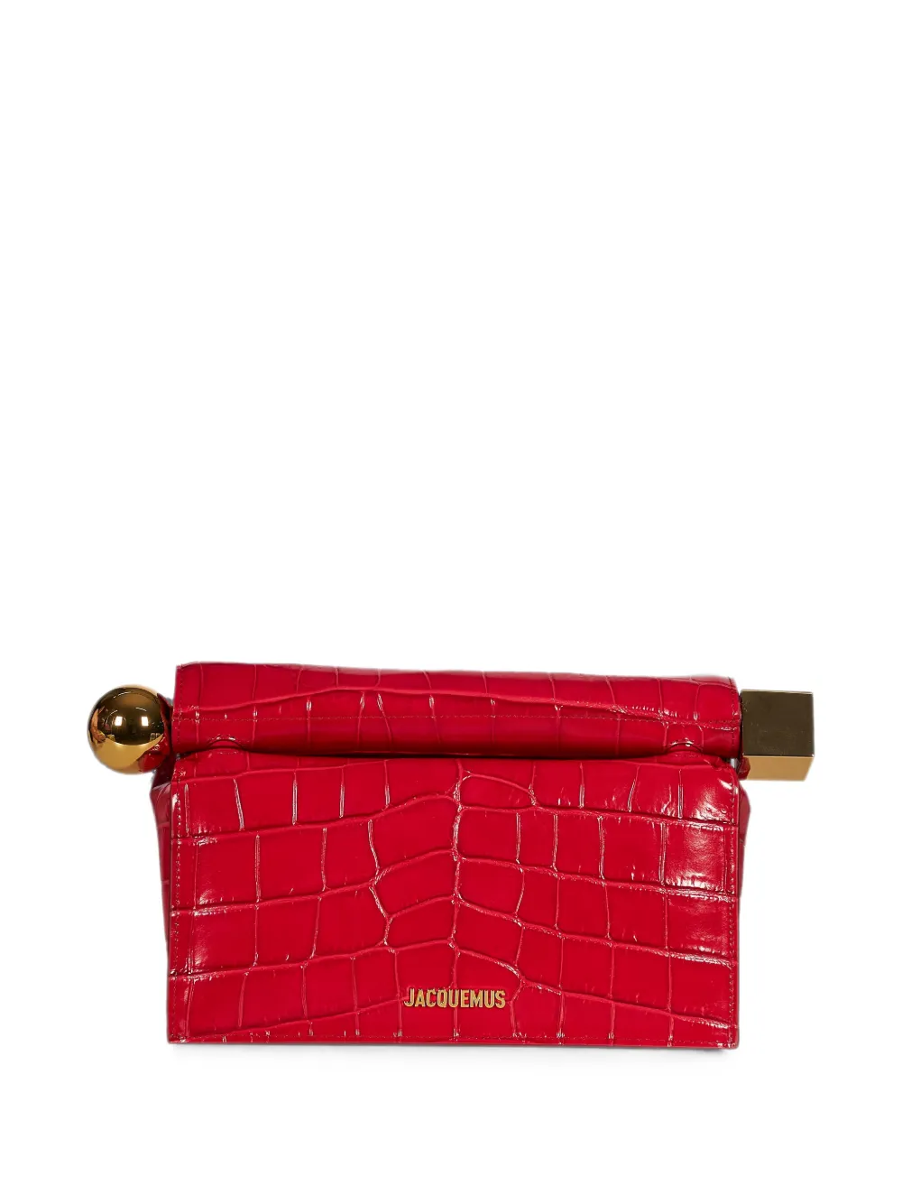 Jacquemus Clutch met krokodillen-reliëf en omslag Rood