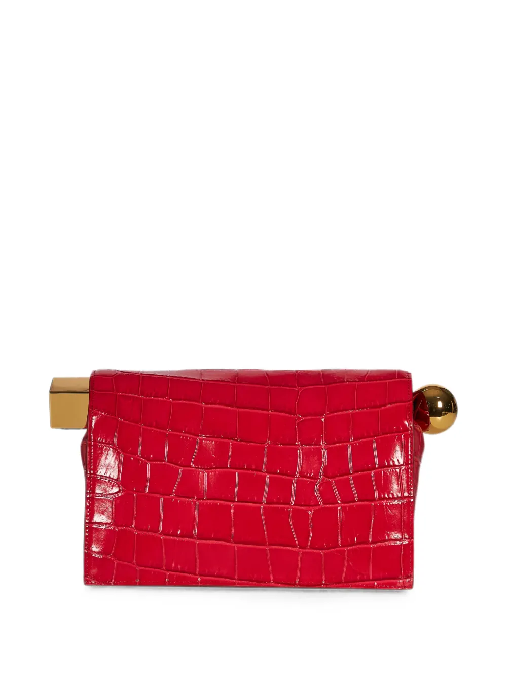 Jacquemus Clutch met krokodillen-reliëf en omslag Rood