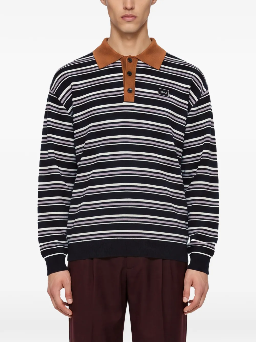 Drôle De Monsieur Gestreept poloshirt Blauw