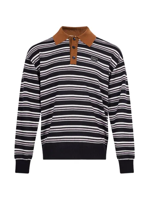 Drôle De Monsieur striped long-sleeve polo shirt