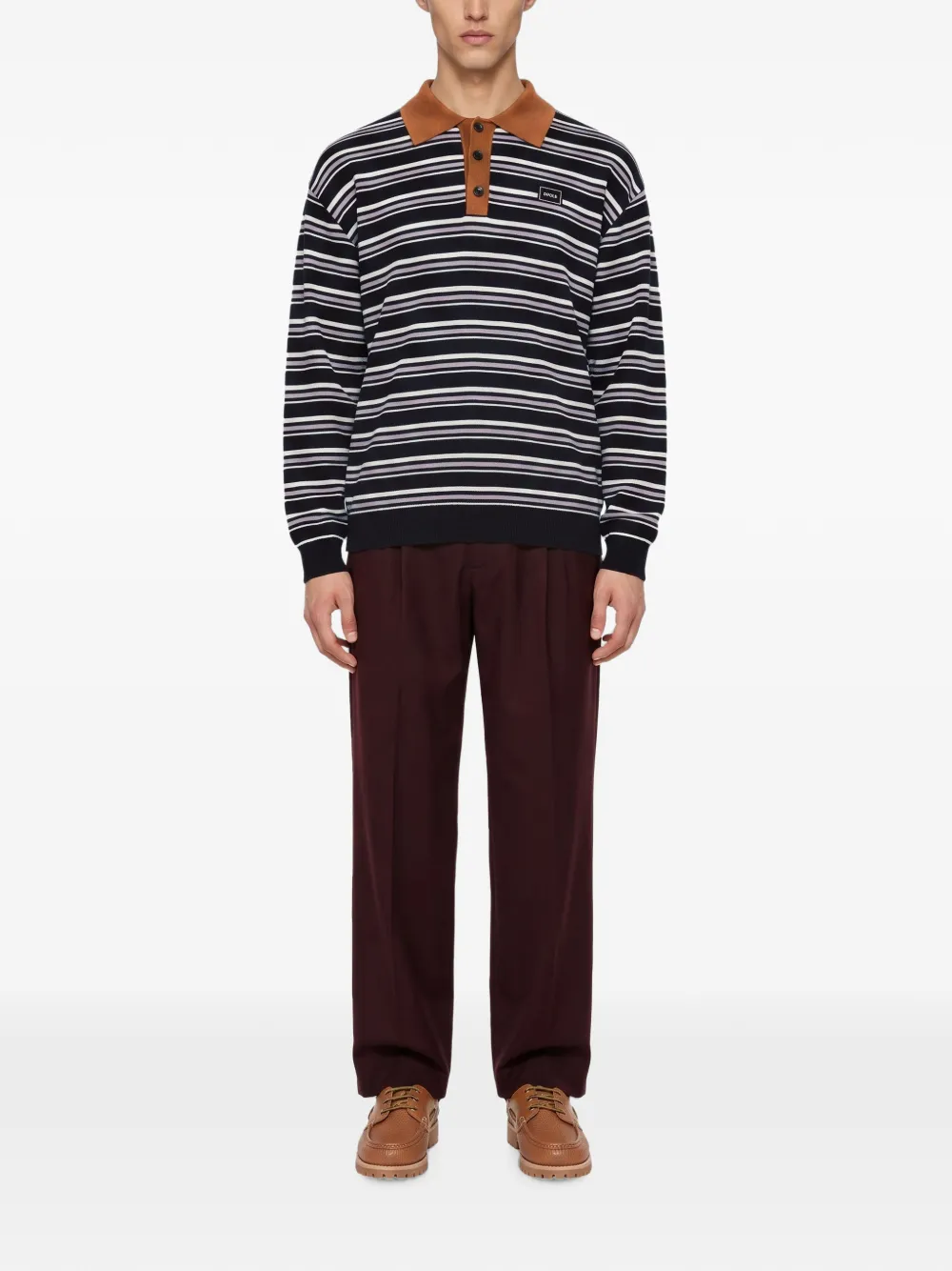 Drôle De Monsieur Gestreept poloshirt Blauw