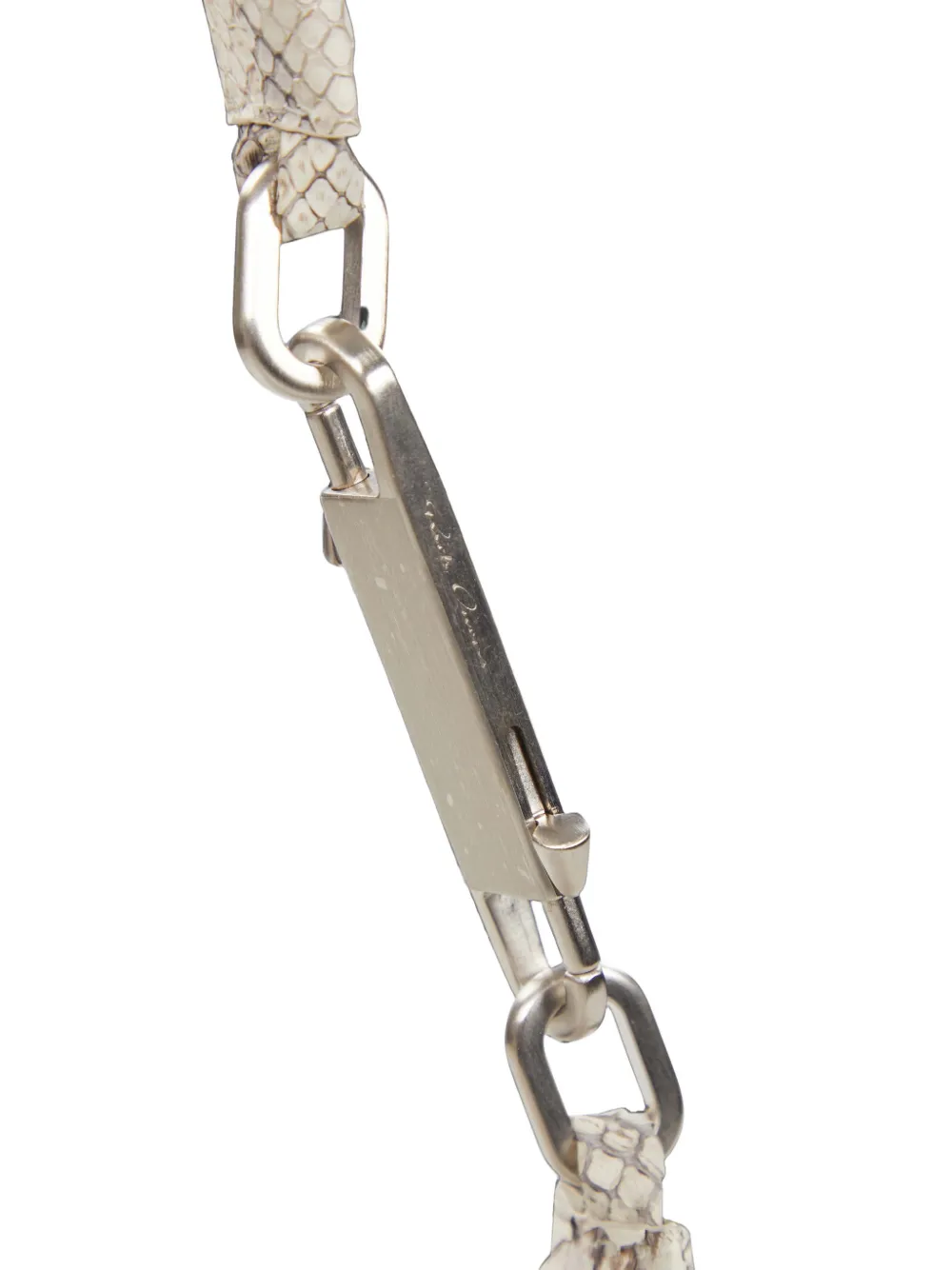 Rick Owens Kleine Disco Gemini shopper met slangen-effect en karabijndetail Beige
