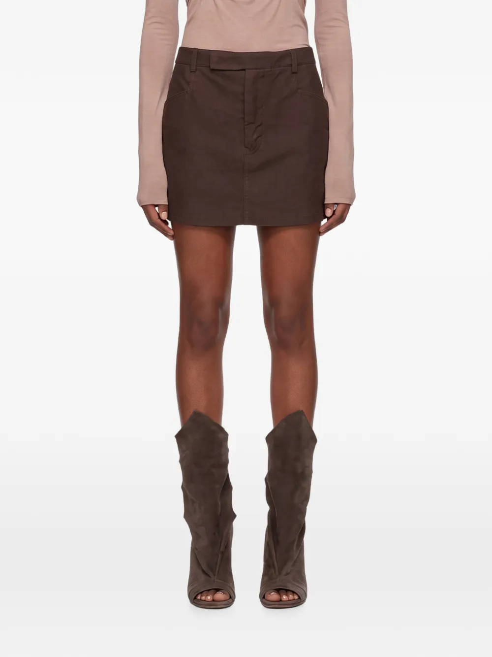 Rick Owens Firbanks mini-rok met riemlussen Bruin