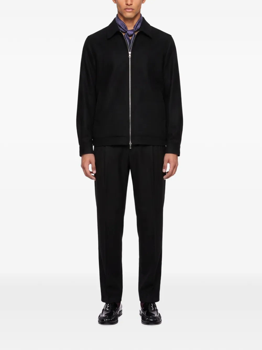 Briglia 1949 zip-up collared jacket Zwart