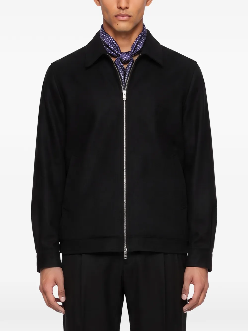 Briglia 1949 zip-up collared jacket Zwart