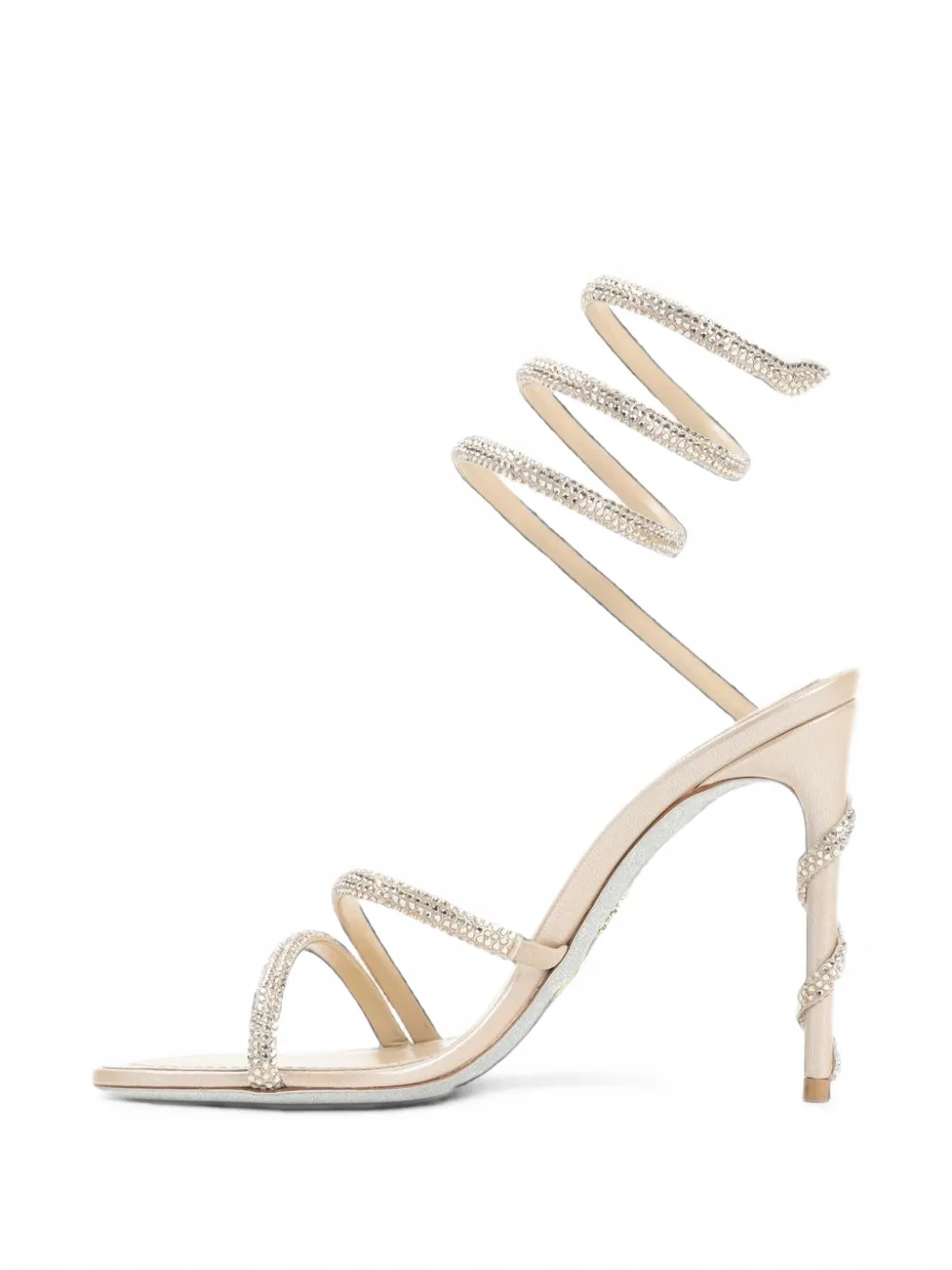 René Caovilla Cleo sandalen verfraaid met kristallen Beige