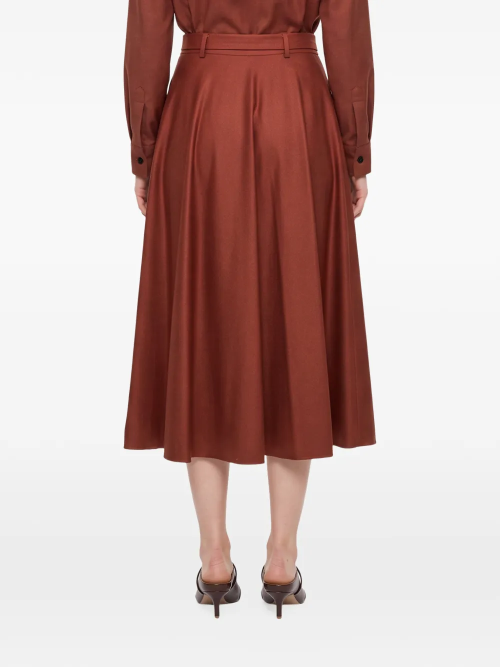Max Mara flared cashmere foule skirt Bruin