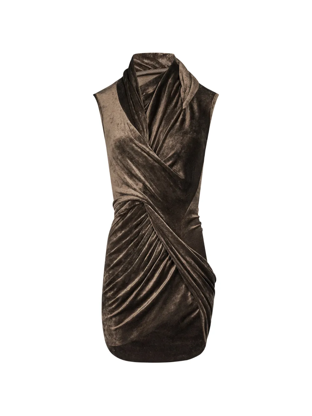 Rick Owens Lilies draped velvet top - Marrone