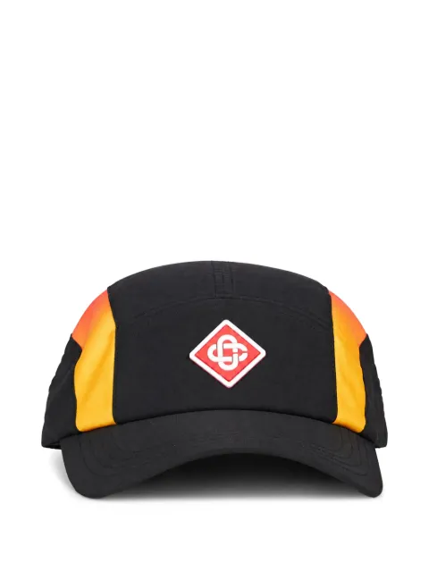 Casablanca gorra de nylon con efecto degradado negro y naranja