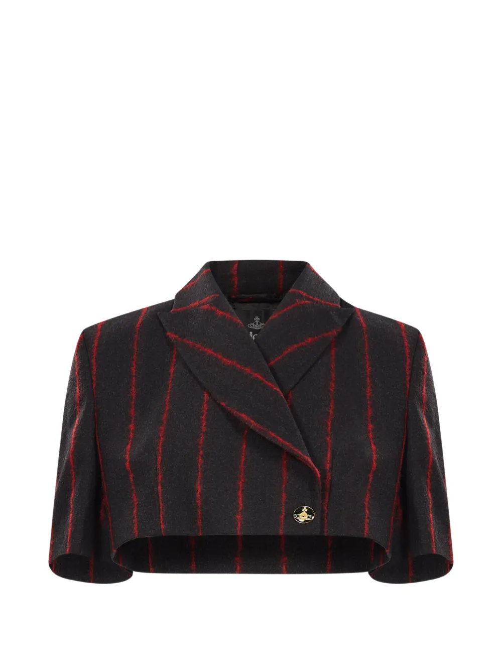 Vivienne Westwood Cut Off pinstripe cropped blazer - Grigio