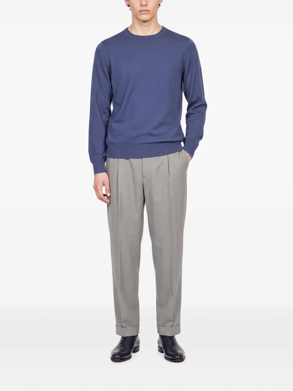 Brunello Cucinelli Trui met hoge hals Blauw