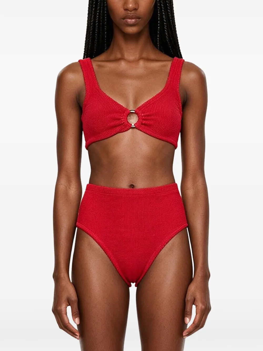 Hunza G Nadine bikini met gekreukt effect Rood