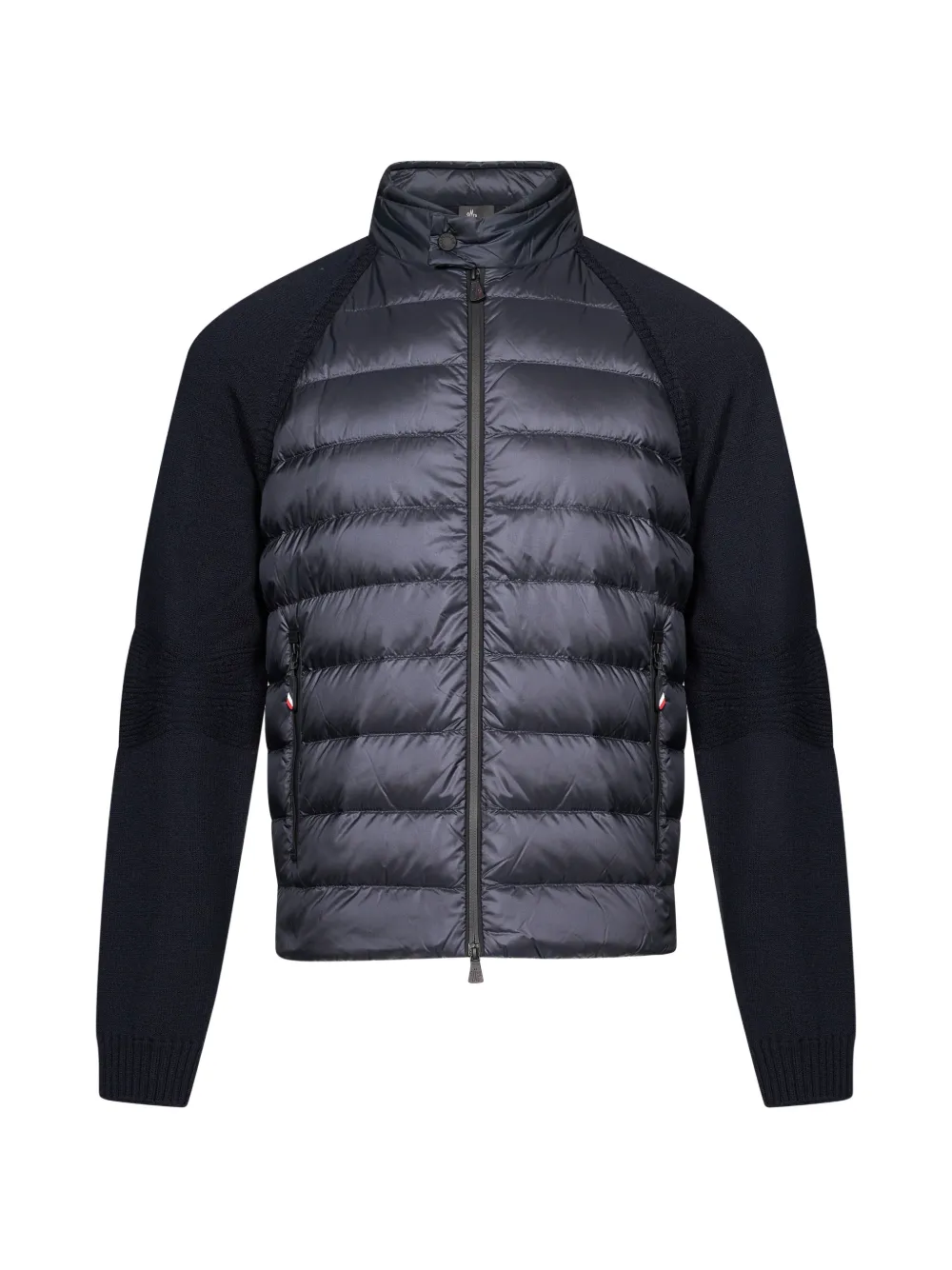 Moncler Grenoble quilted-panel zip-up cardigan Blauw