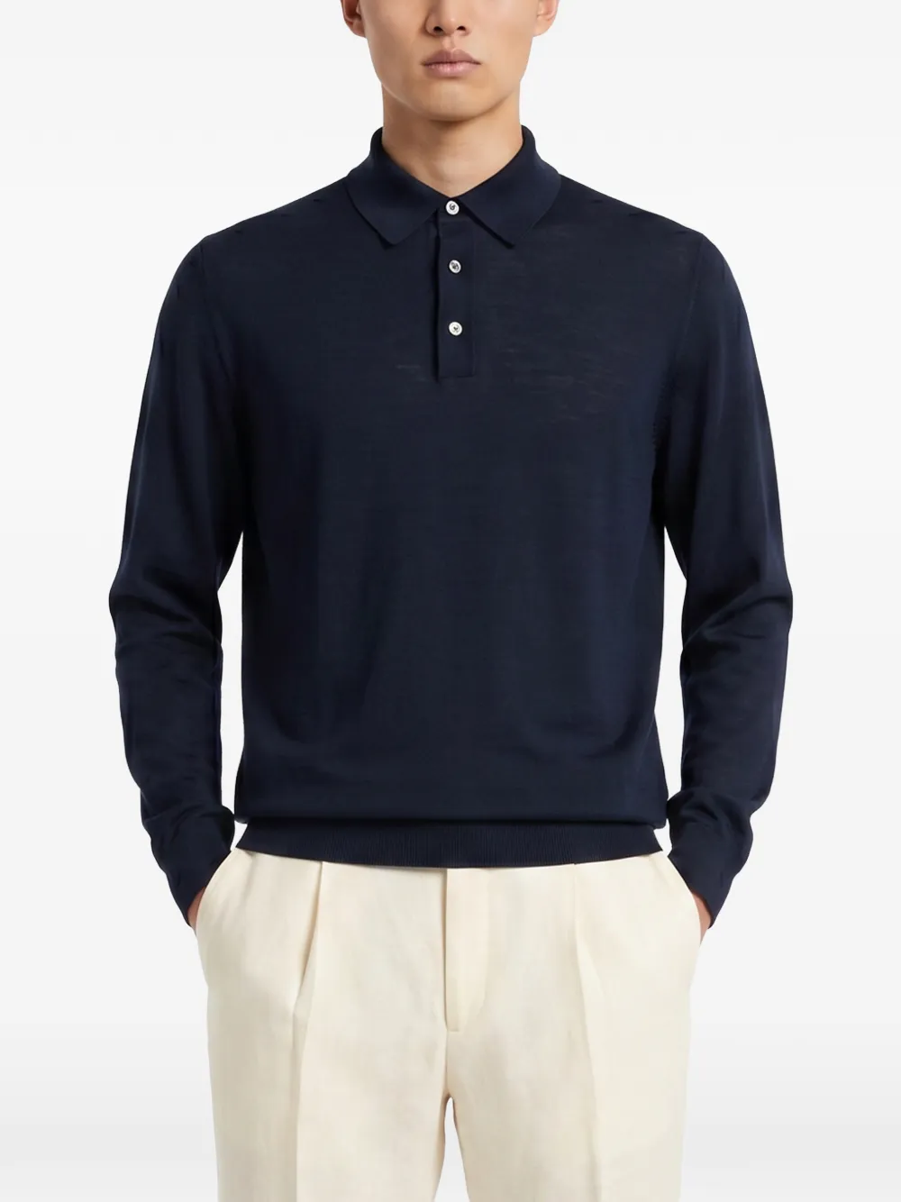 Kiton Poloshirt met lange mouwen Blauw