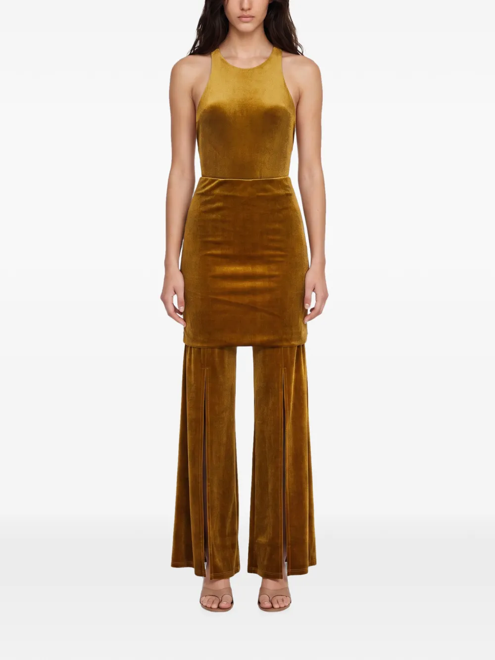 THE ANDAMANE Broek met fluwelen-effect Geel