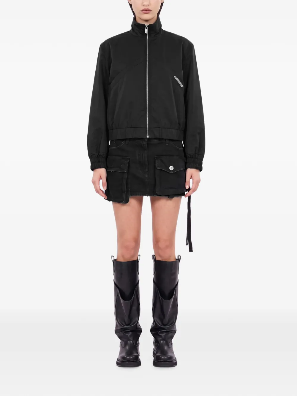 The Attico Jack met logopatch Zwart