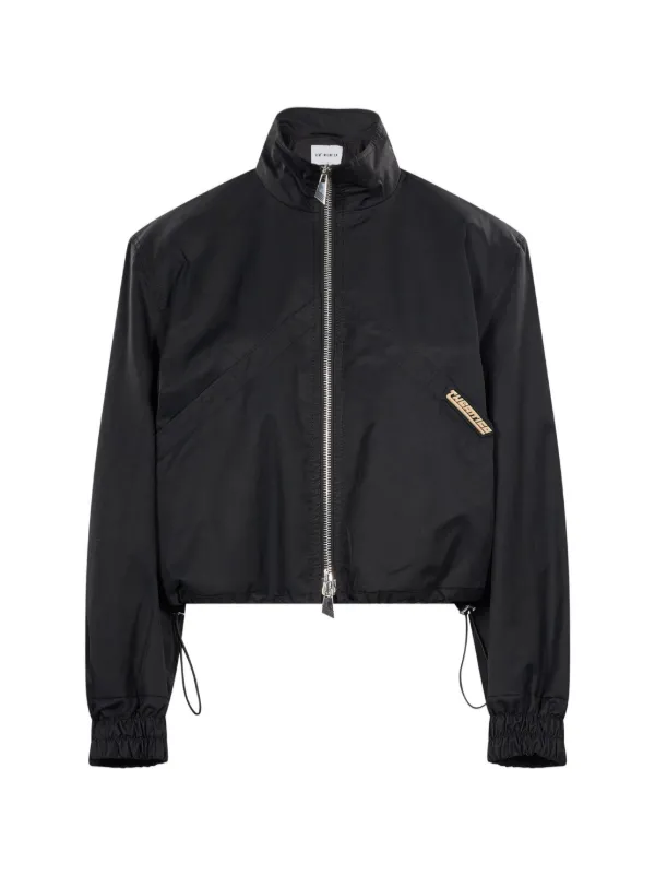 The Attico Logo-patch Zip-up Jacket in Black