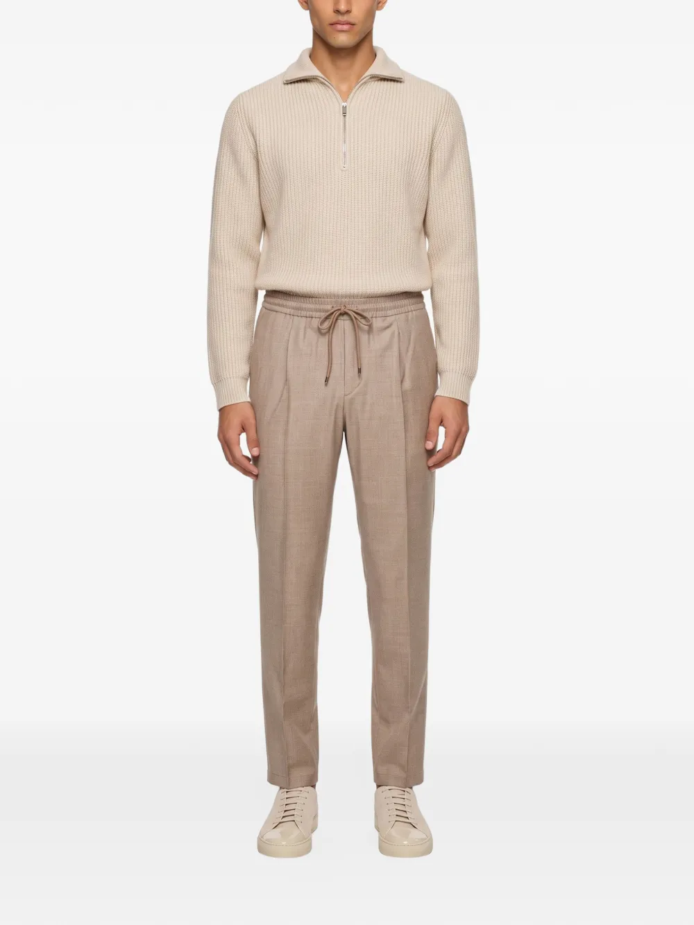 Briglia 1949 Wimbledon drawstring pleated trousers Beige