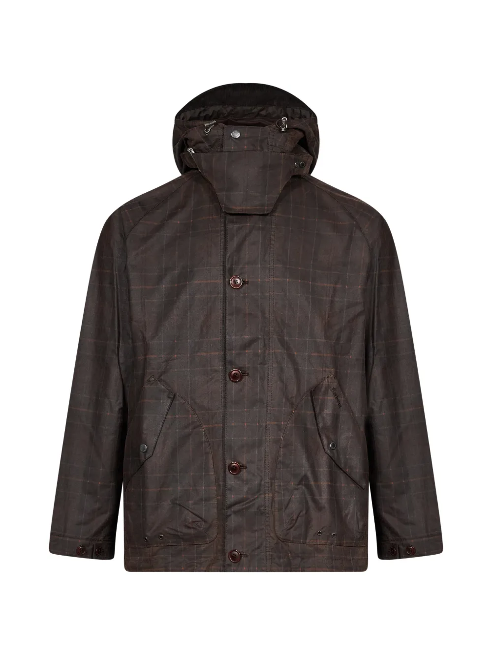 Barbour re-engineered tartan Keiss waxed parka jacket - Marrone