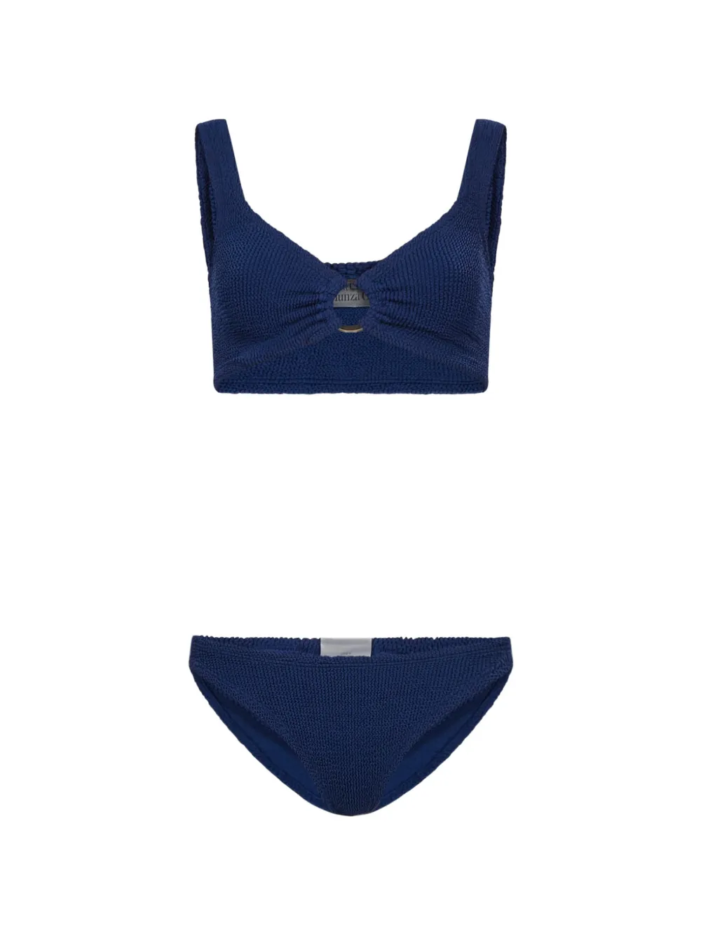 Hunza G Julia ring-detail crinkled bikini - Blau
