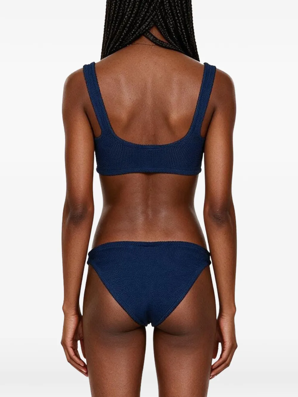 Hunza G Julia gekreukte bikini met ringdetail Blauw