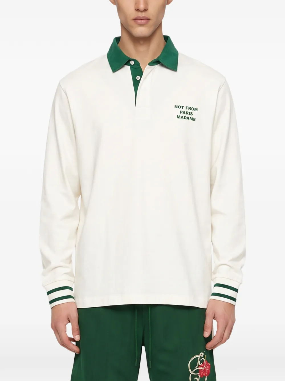 Drôle De Monsieur Poloshirt met logoprint Beige