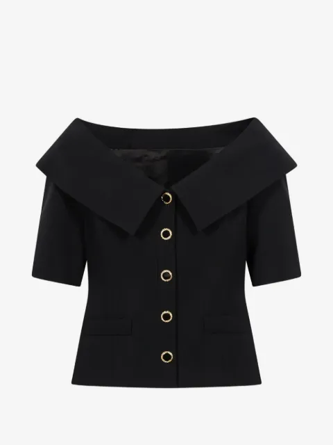 Alessandra Rich off-shoulder button-up jacket
