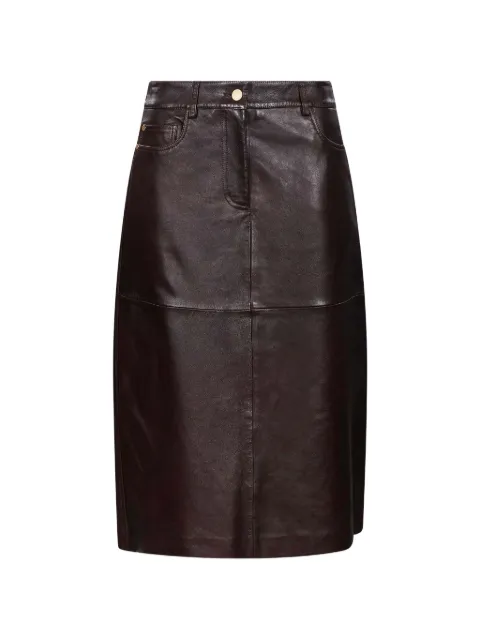 'S Max Mara leather midi skirt