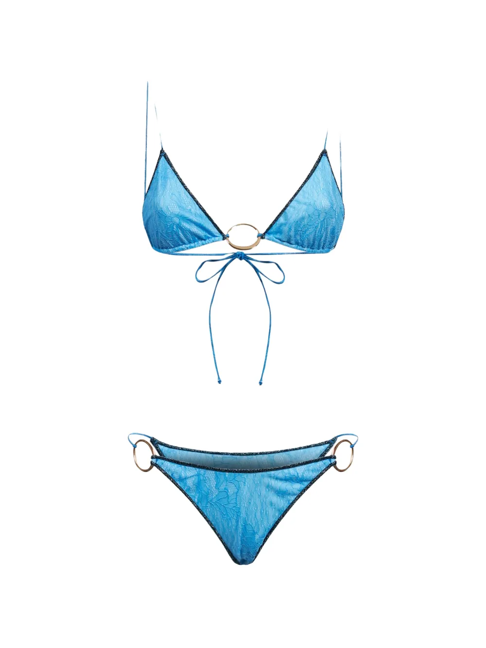 Oséree Lumière O-Kini lace ring-detail bikini - Blu