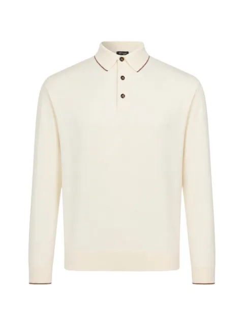 Kiton contrast-trim long-sleeve polo shirt