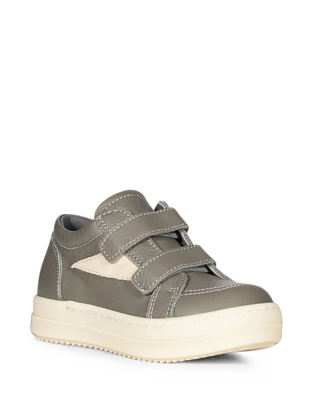 Rick Owens Kids touch-strap leather sneakers - Gris