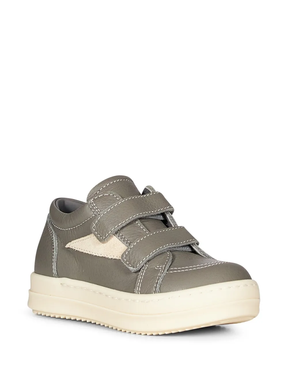 Rick Owens Kids touch-strap leather sneakers - Grigio
