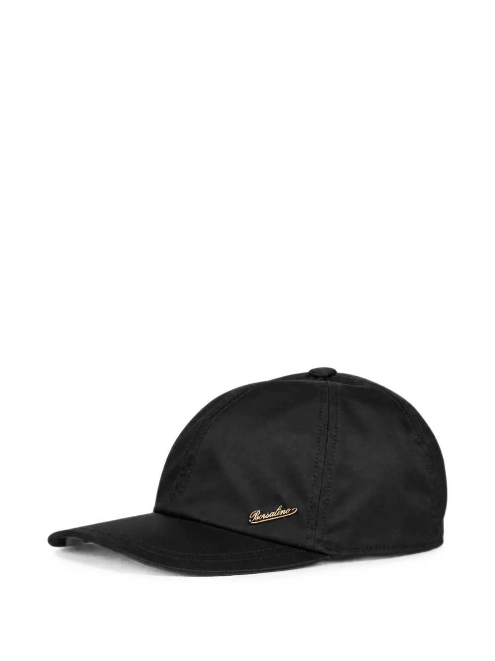 Borsalino Hiker Rain honkbalpet met logo-plakkaat Zwart