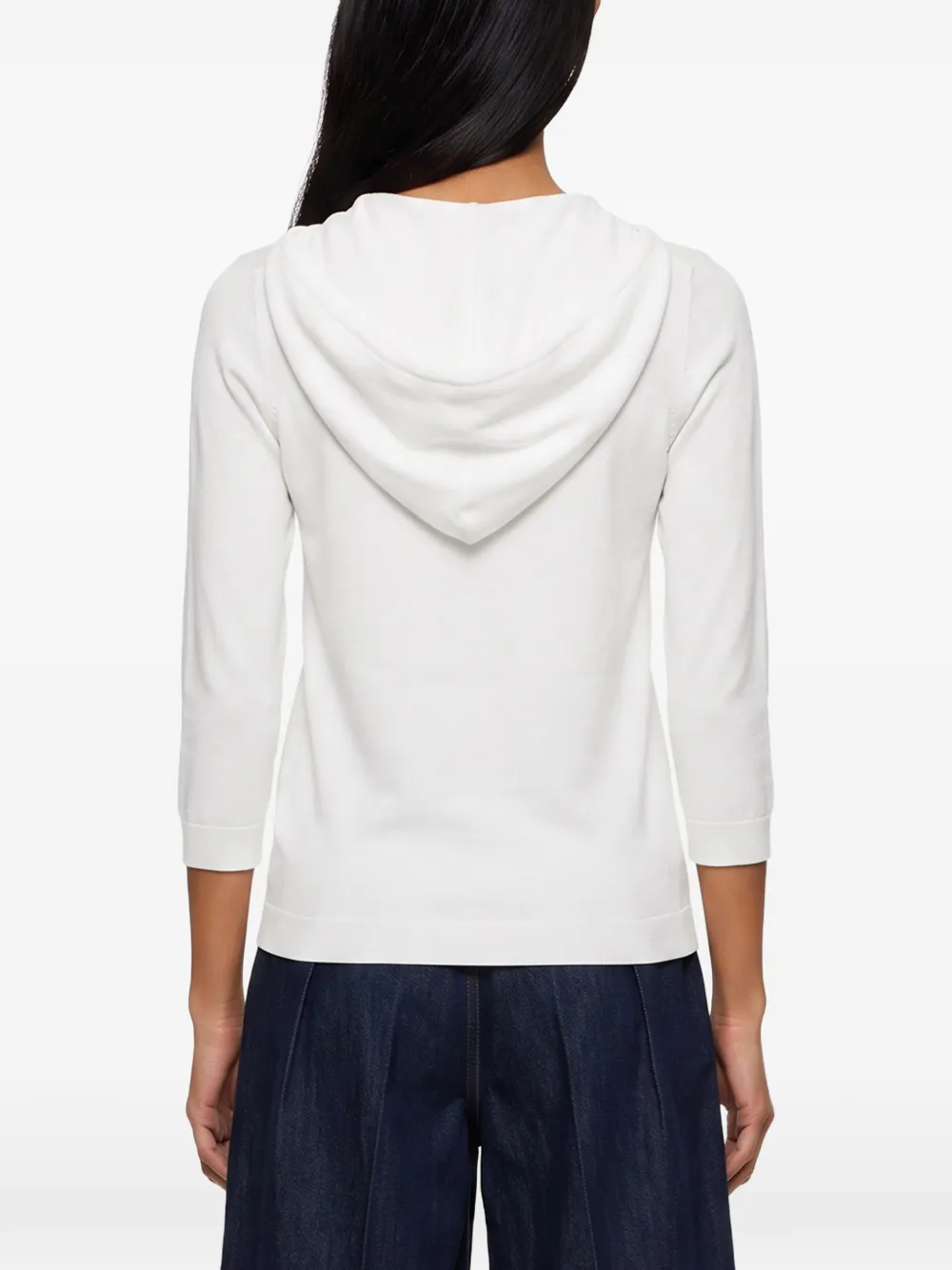 Max Mara Trui met cropped mouwen en sjaaldetail Wit