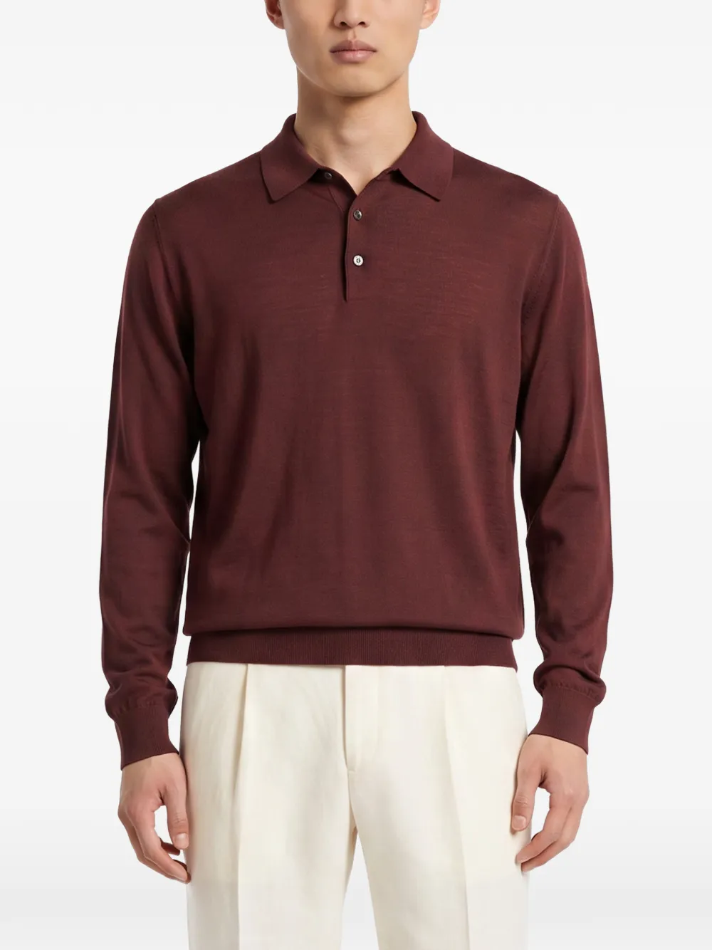 Kiton Poloshirt met lange mouwen Rood