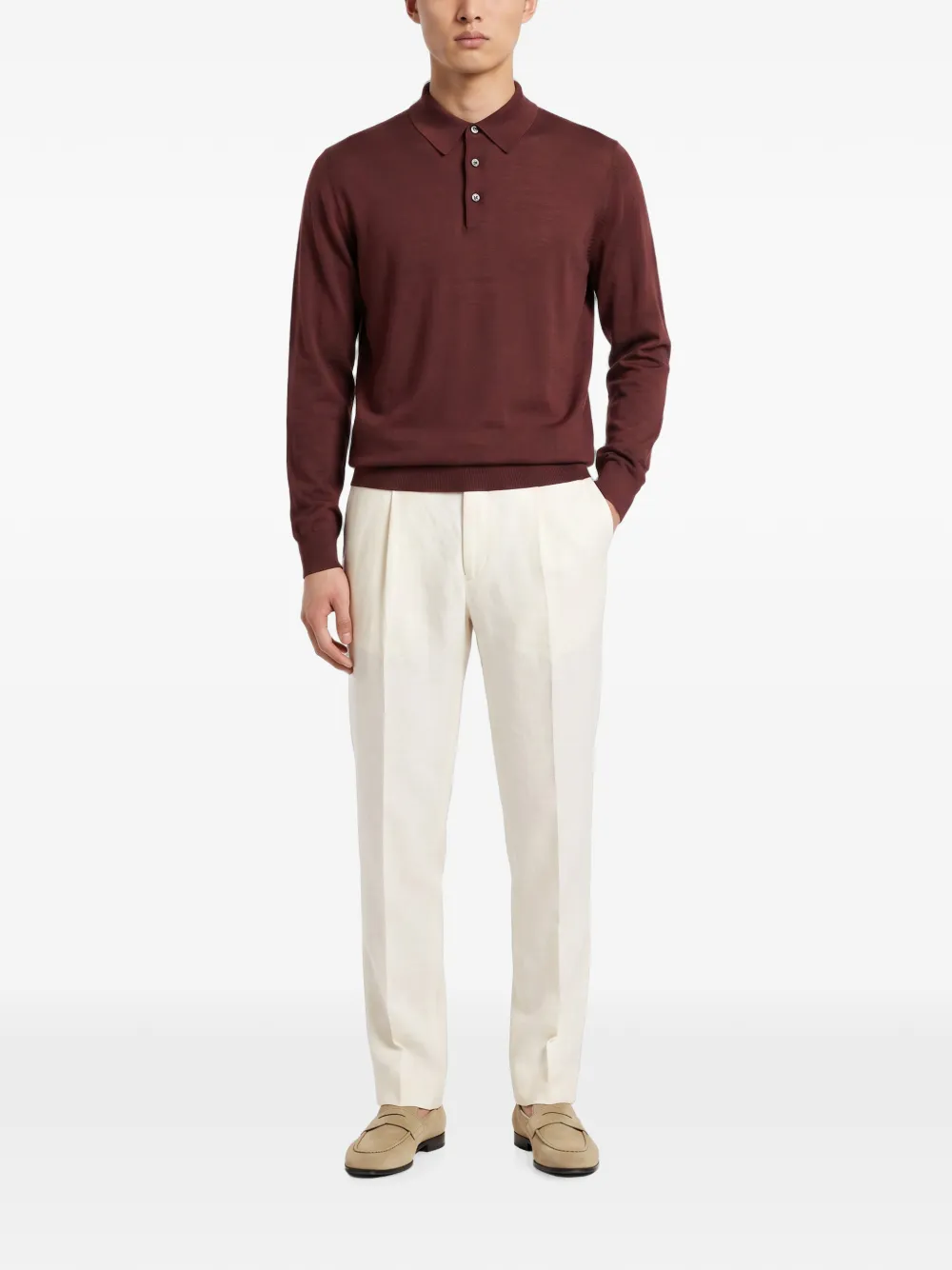 Kiton Poloshirt met lange mouwen Rood