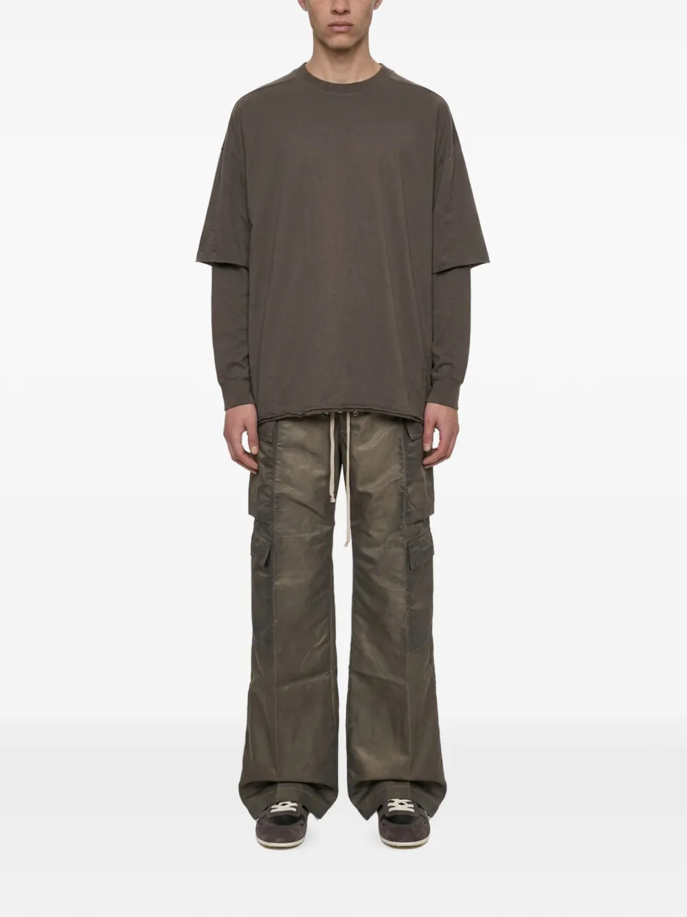 Rick Owens DRKSHDW layered-sleeve T-shirt Bruin