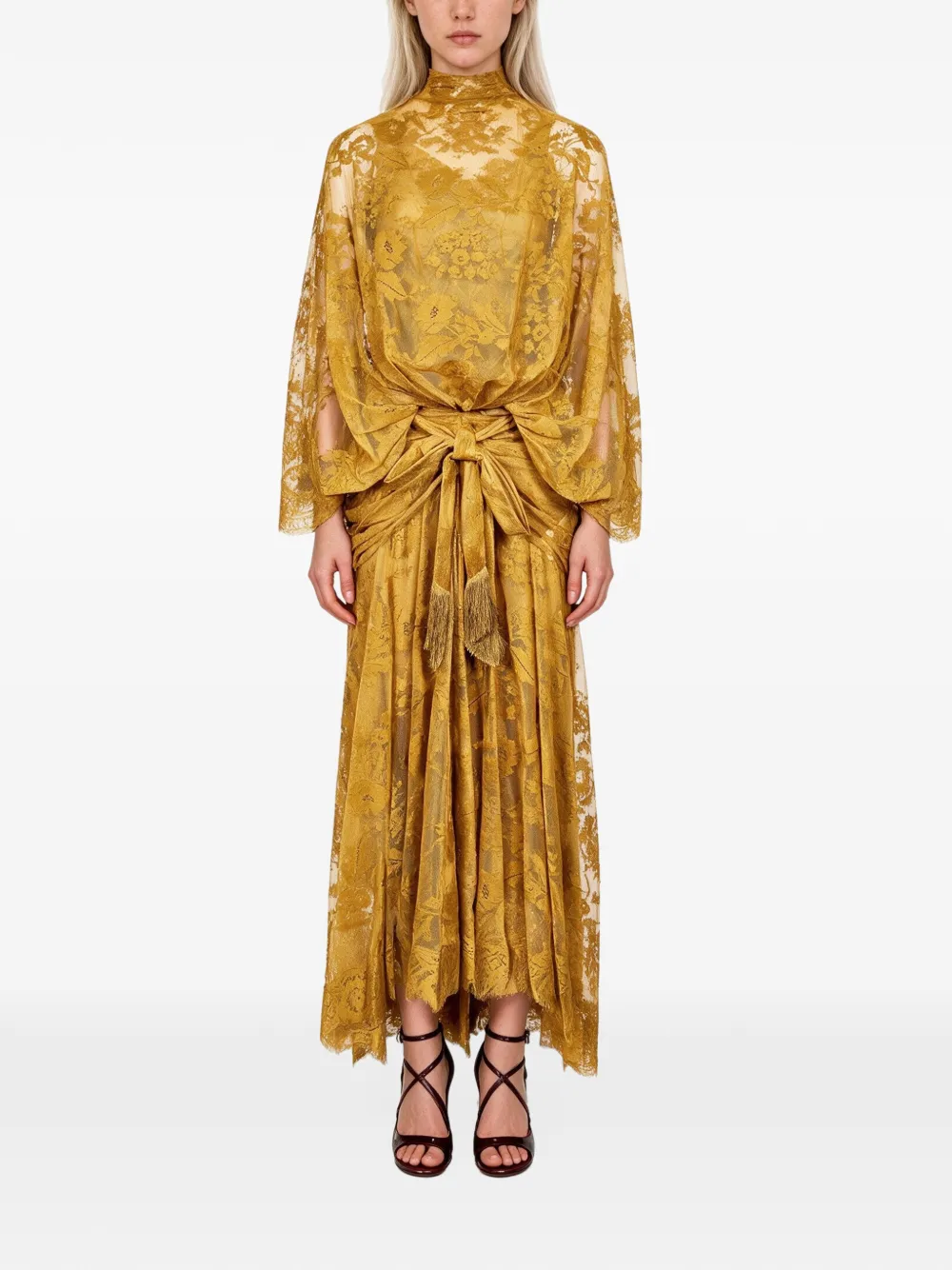 ZIMMERMANN Ascent batwing lace gown Geel