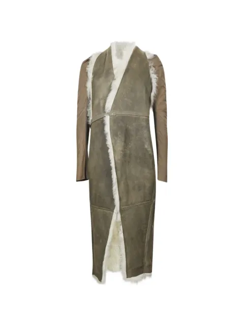 Rick Owens Cyclops shearling-trim panelled coat