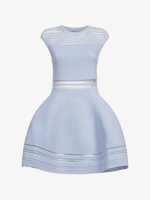 SIMKHAI  ribbed-knit mesh-panel mini dress