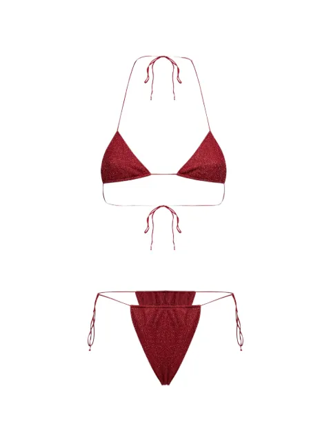 Oséree glitter-effect triangle bikini