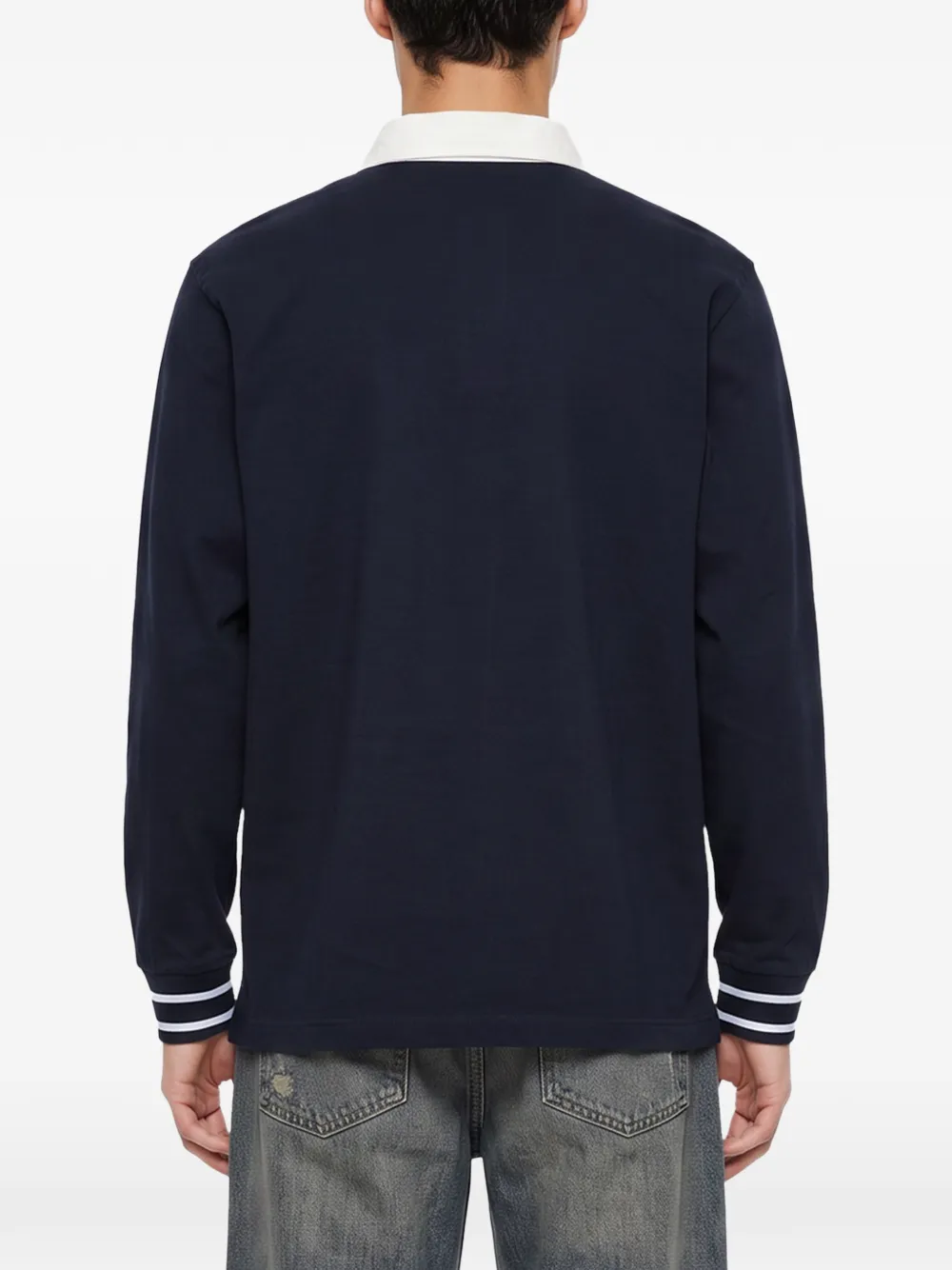 Drôle De Monsieur Poloshirt met logoprint Blauw
