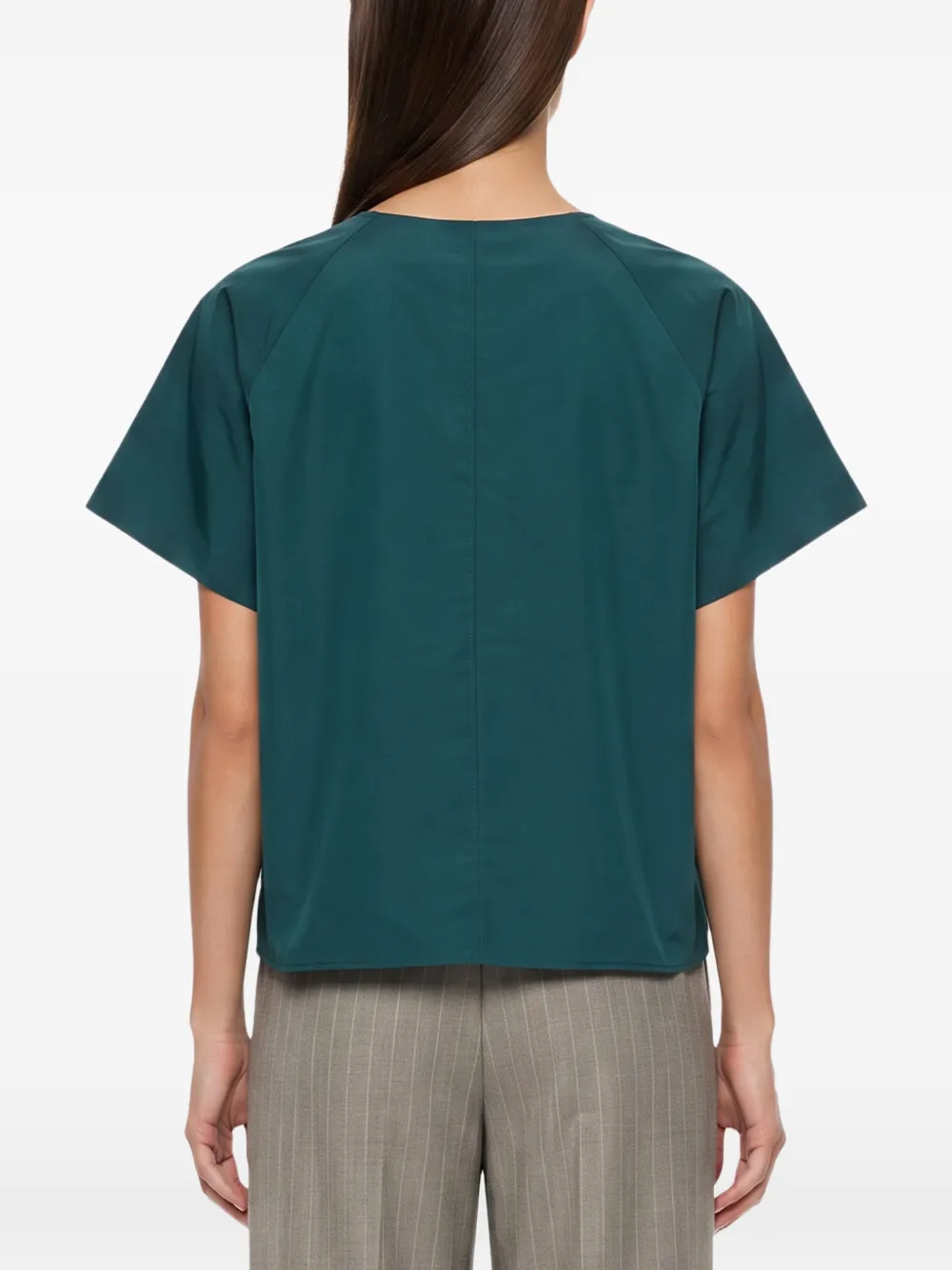 Weekend Max Mara Blouse met hoge hals en vlakken Groen