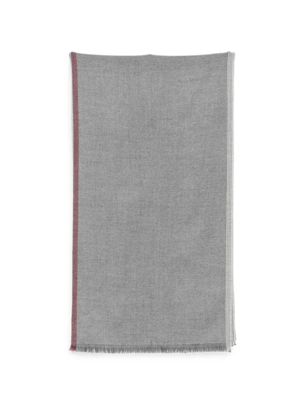 Brunello Cucinelli herringbone-weave frayed scarf - Grigio