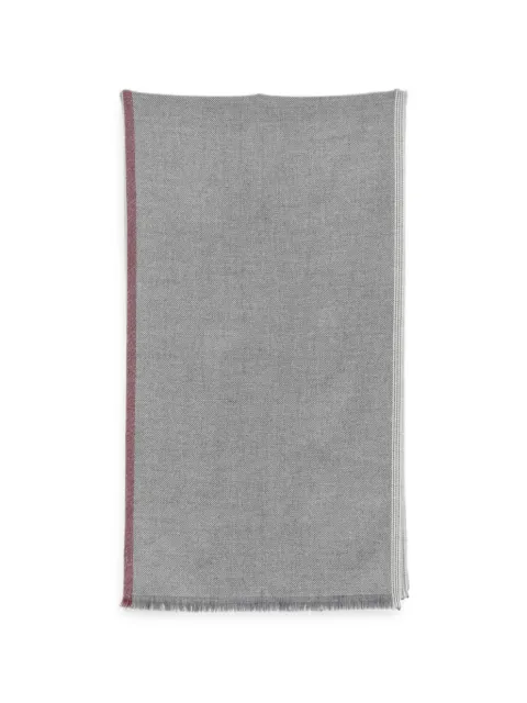 Brunello Cucinelli herringbone-weave frayed scarf