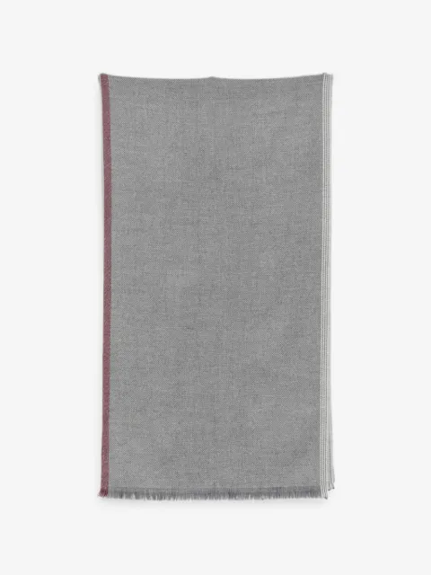 Brunello Cucinelli herringbone-weave frayed scarf